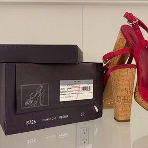 Prada Platform Suede Deep Pink